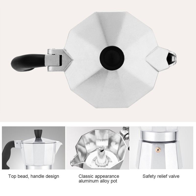 150/300ML Aluminum Coffee Maker Espresso Coffee Pot Metal Coffee Maker