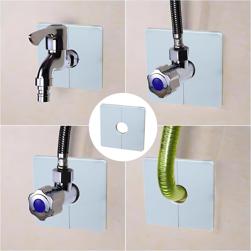 Bntyok 2 Pcs Wall Split Flange 0.86"/22mm ABS Square Self-Adhesive