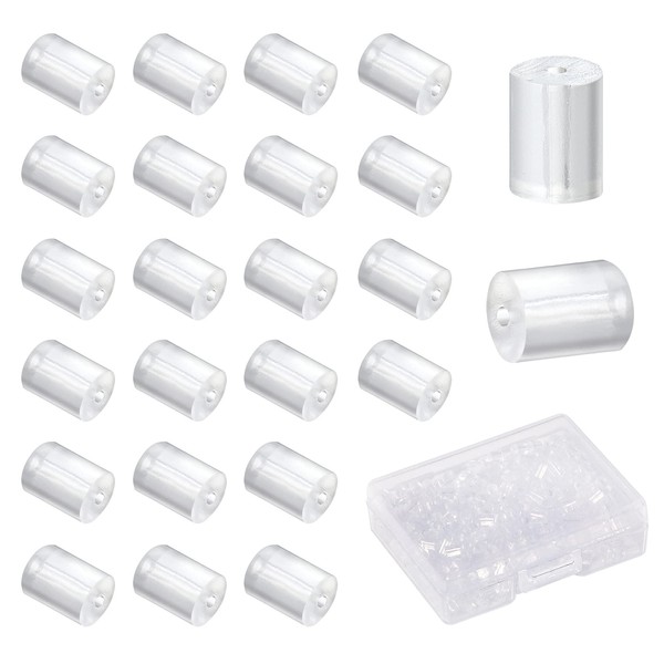 Forise 500Pcs Clear Silicone Earring Backs 3mm Hypoallergenic Rubber Column