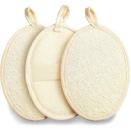 Lumbor37 Esponja Natural de Lufa, Exfoliantes Naturales Puras, Limpieza Profunda Cuidado de la Piel Para Baño Spa Ducha（3P）