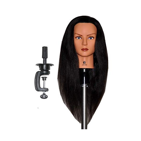 Bellrino 24" Training Head Cosmetology Mannequin Manikin with 100% Human Hair with Table Clamp - Lindsey
