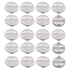fiXte 70mm Lattice Design White Plastic Push in Circular Soffit Vents Roof Air Vents (8)