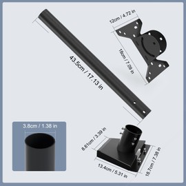 YDMADE Starlink Gen3 Mounting Kit, Adjustable Starlink Bracket Set Straight Pipe, Mounting Kit with Starlink Pipe Adapter, Starlink Pole Mount,Starlink Wall Mount, for Starlink Devices(Black)