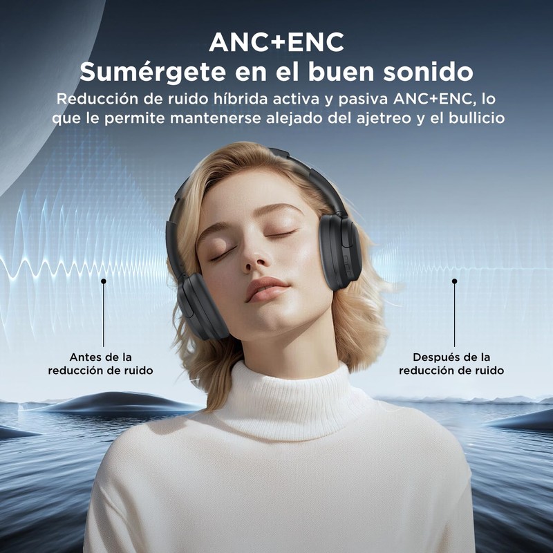 HTC Auriculares inalámbricos con cancelación Activa de Ruido Auriculares inalámbricos