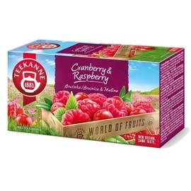 Teekanne Cranberry & Raspberry Flavored All Natural Fruit Infusion Tea with Hibiscus, Rosehip, Sweet Blackberry Leaves and Elderberry 20 Teabags