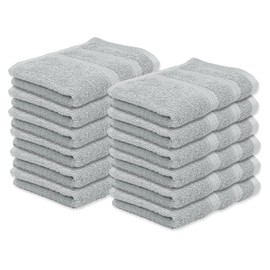 Kaufman - Juego de 12 paños de baño de alta calidad (13 x 13 pulgadas), 100% algodón, altamente absorbentes, duraderos y ultra suaves, esenciales para baño, spa, gimnasio y toalla facial (12 unidades)