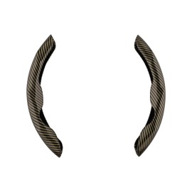 Car Steering Wheel Cover Set Carbon Fiber Upgraded Shock Absorption and Anti Slip Lining, Ultra-Thin and Sweat Absorbing (Yellow Black)