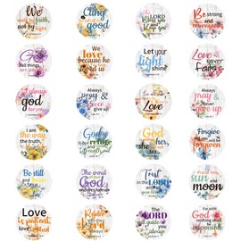 600 Pcs Bible Verse Stickers, 24 Styles Floral Scripture Stickers Christian Religious Inspirational Decals for Crafts Cards Envelope Seals and Christian Party,1.5 Inch