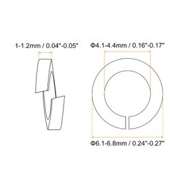 QUARKZMAN Pack of 300 Spring Washers M4 Split Locking Ring Assortment 316 Stainless Steel Circlips for Screws Bolts Nuts, Silver