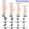 Glarks 508Pcs 1/4" 5/16" 3/8" 1/2" Wooden Dowel Pins Beveled