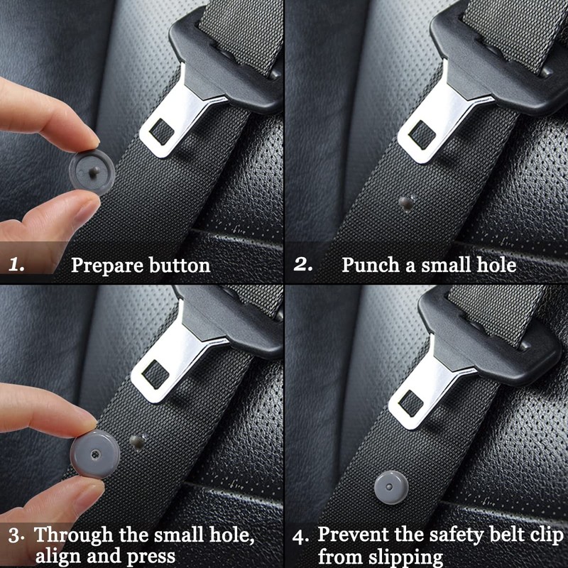 5 Sets Universal Fit Seatbelt Stopper Kit, Snap-on Seat Belt