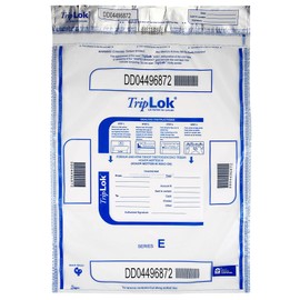 ControlTek TripLok 15" x 20", Clear with Pocket, 50 Bags, Tamper-Evident Deposit Bags for Cash Handling & Valuables, Moisture, Heat and Cold Sensitive Ink, Tear-off receipt + Large Barcodes 585051