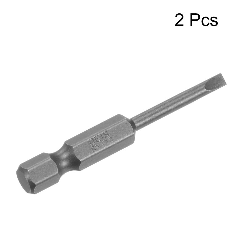 uxcell 2 Pcs Slotted Screwdriver Bits 3mm 2" Length 1/4"