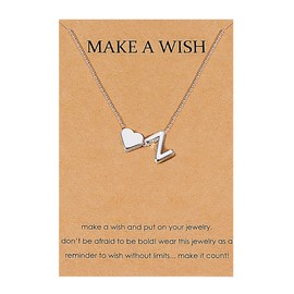 Dainty Initial Necklace for Women Gold Sliver Letter Necklace Heart Pendant Necklace Tiny Letter Name Necklaces Christmas Jewelry Gifts for Women Teen Girls