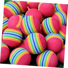 NOLITOY Attractive 63mm Rainbow Balls 8 Pack Eva Training Balls Safe for Home Office Ideal for Golf Practice