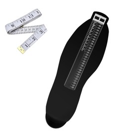 Wekuw Foot measuring device, shoe size chart, foot gauge, shoe size meter, children's shoe sizes, measure sizes with roll measuring tape, foot gauge with double scale, suitable for children to