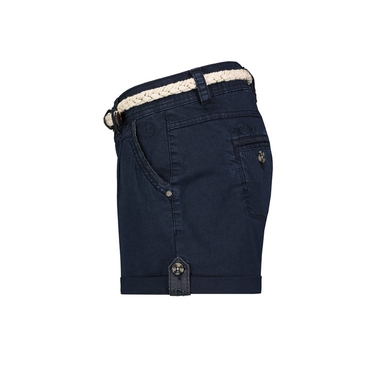 Eight2Nine Women's Chino Shorts with Braided Belt, dark blue