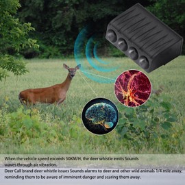 Deer Whistles for Vehicles - Truck Car Motorcycle Deer Horns for Vehicles 4-Horns Deer Alerts for Vehicles Better Effect Deer Deterrent for Cars - Ideal for Drivers, Commuters, Outdoor Enthusiasts