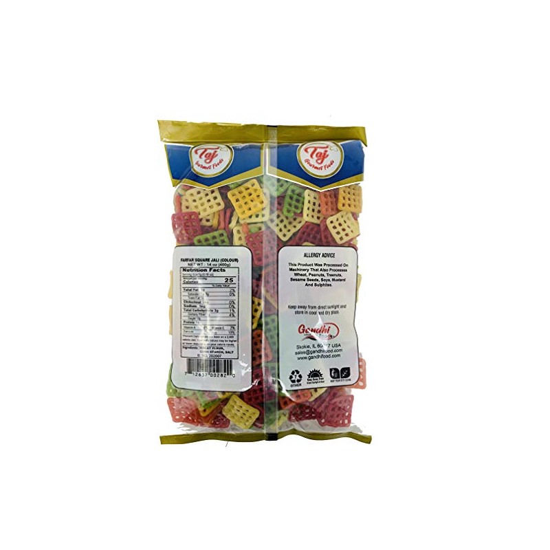 TAJ Gourmet Farfar Fryums (Wheat Pellet Tube), 400g (Square)