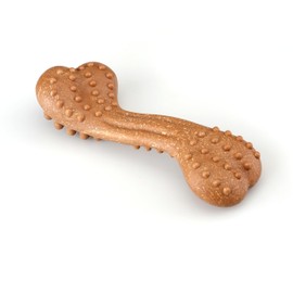 Friendly Pet Wood Fiber Puppy Chew Toy - 5" Chew Dog Bone with Raised Bumps for Teething Pups Promoting Healthy Teeth and Play
