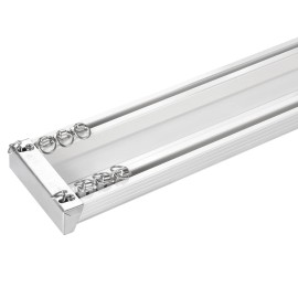 ZSHINE Curtain Rail Track Ceiling or Wall Mounting Heavy-Duty Curtain Rails for Living Room Bedroom Room Dividercolor: White