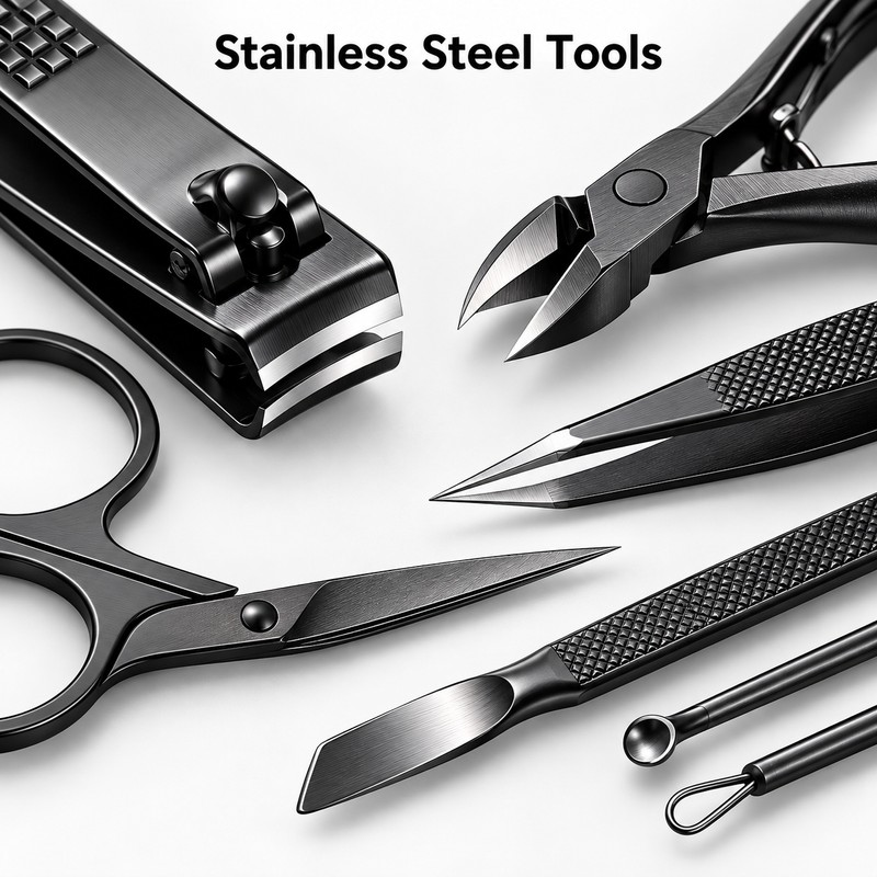 24-Piece Manicure & Pedicure Nail Care Set – Stainless Steel