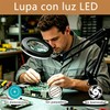 Lupa con Luz LED 10X JEERISE JXL-LEDFDJ16 y Base Ajustable