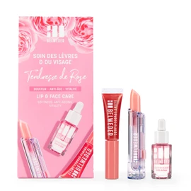 BELWEDER Tendresse de Rose Lip and Face Care Set - 7.5 ml Revitalising Serum with Rose Oil + 7 ml Rose Oil Fluid Balm + 3.5 g Repairing Lip Balm