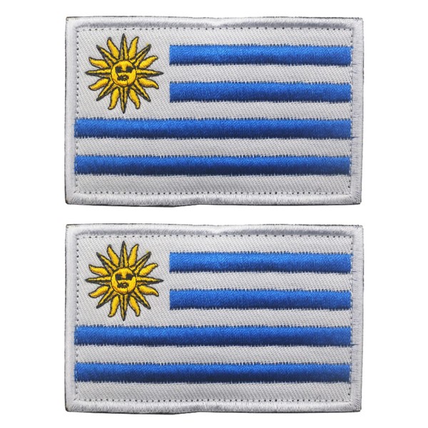 2 PCS AliPlus Uruguay Flag Patches Embroidered Tactical Military Morale