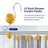 CandyGrid Gold Shower Curtain Hooks Rust Proof Stainless Steel, Rose