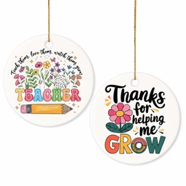 Teacher Appreciation Gifts for Women from Student, Thank You Birthday Best Teacher Retirement Leaving Gifts, Tow Side Hanging Plaque Hang Sign Ornament for Teacher