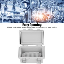 Junction Box ABS Dustproof IP67 Waterproof Junction Box 100 x 150 x 70 mm DIY Electrical Housing with Stainless Steel Clasps for Electrical Connection