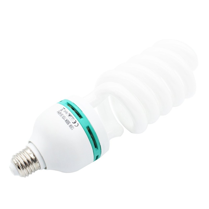 Foto&Tech Photography Daylight Bulb 65W 6500K 120V White Spiral Fluorescent