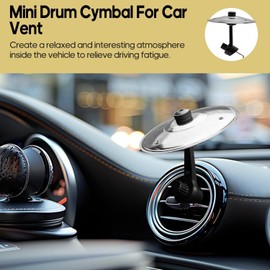 Car Crash Cymbal,Platillo para auto,Platillos Para Ventilación de Coche, Mini Car Drum Cymbal Air Vent, Crash Music Cymbal,Make Your Driving More Fun,Easy Installation and Rugged, para Todos los Coche
