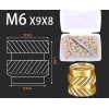 TECHZONE 10PCS M6 x 9 x 8 Brass Heat Set