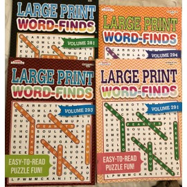 Lot of 4 Kappa LARGE PRINT Word-Finds Circle-A-Word Word Search Seek Full Size Puzzle Books 2019