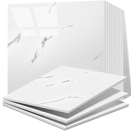 Vieshful 20pcs Peel and Stick Backsplash Tile，12"x12" Self Adhesive Marble Tile for Wall, PVC Waterproof Shower Wall Panels, Back Splash Stick on Tiles for Kitchen Bathroom Living Room (Not Real Tile)