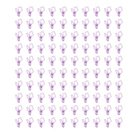 100pcs Binder Clips Cute Flower Shape Metal Hollowed Long Tail Clips Paper Clamps for Office Document Ticket Purple