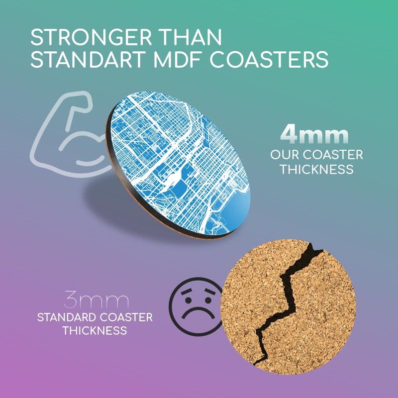 1 x Round Coaster - Chicago USA Urban Street Map