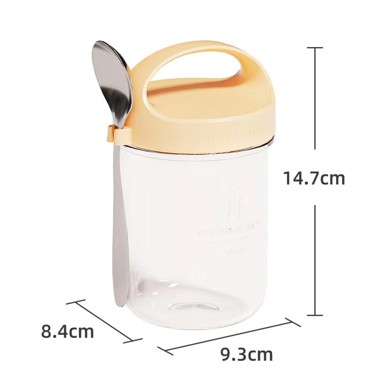 Habwah 3 Pack Overnight Oats jars with Lids and Spoons,