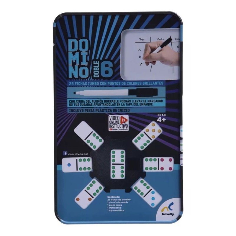 Novelty Juego De Mesa Novelty Domino Doble 6 Con 28