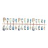 30 uñas postizas de verano para playa, estilo almendra, estilo