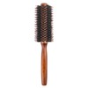 Roller Round Brush, 14 Rows Natural Wooden Boar Bristle Round
