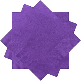 300 Count Purple Beverage Napkins,2-Ply Purple Cocktail Napkins,Disposable Purple Party Napkins for Dinner Wedding Birthday Party Graduation