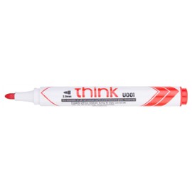 DELI Think Dry Erase Marker Bullet Tip 2.0mm Red Low Odor Easy Erase (Pack of 12)