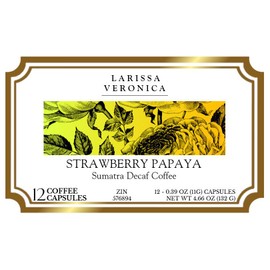 Strawberry Papaya Sumatra Decaf Coffee (Single Serve K-Cup Pods) (Gourmet, Naturally Flavored, Whole Coffee Beans) (12 pods, ZIN: 576894)