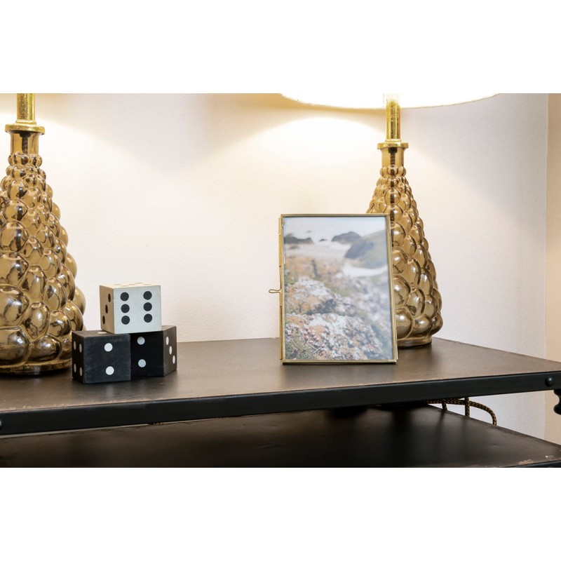 Creative Co-Op Brass & Glass Photo Frame with Gold Finish
