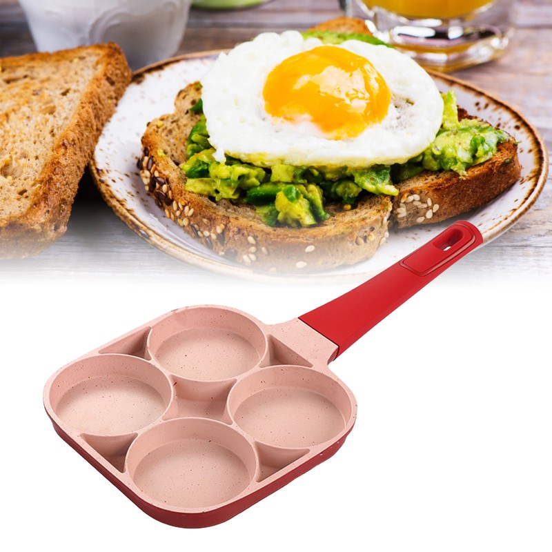 4 Hole Egg Frying Cooker Pan Non Stick Flat Bottom