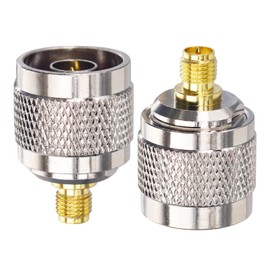 BOOBRIE 2-Pack N Male to RP-SMA Female Connector RF Coax Coaxial Adapter Reverse Polarity SMA to N Type Convertor for WiFi Antenna,Signal Booster,Extender,Transceiver ect