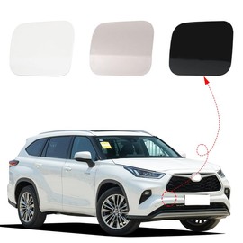 Car Front Bumper Tow Hook Cover Cap Towing Eye for Toyota Highlander 2020 2021 2022 2023 Trailer Cover Cap 52127-0E930 (Unpainted, Left Driver Side)